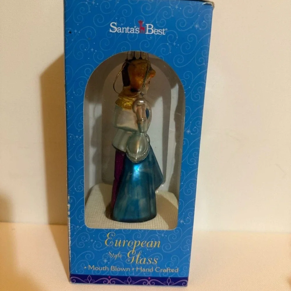 Walt Disney Cinderella & Prince European Glass Blown Christmas Ornament 6.5